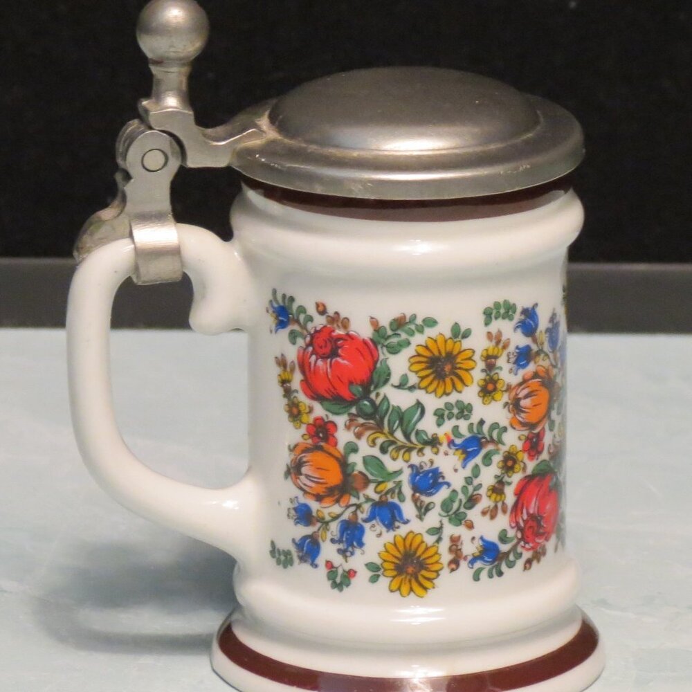 WMF Miniature German Beer Stein with Pewter Lid/Toothpick Holder